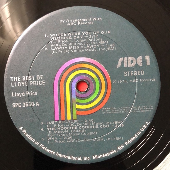 Lloyd Price ...The Best Of...Vinyl Lp '78 - Picture 3 of 7